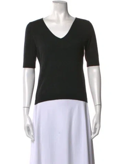 Pre-owned Ralph Lauren Cashmere V-neck Sweater In Black