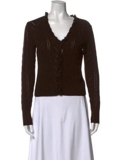 Pre-owned Ralph Lauren Cashmere V-neck Sweater In Brown