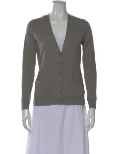Pre-owned Ralph Lauren Cashmere V-neck Sweater In Gray