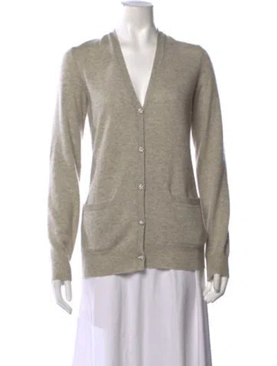 Pre-owned Ralph Lauren Cashmere V-neck Sweater In Grey