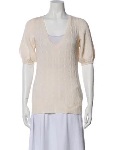 Pre-owned Ralph Lauren Cashmere V-neck Sweater In Neutral
