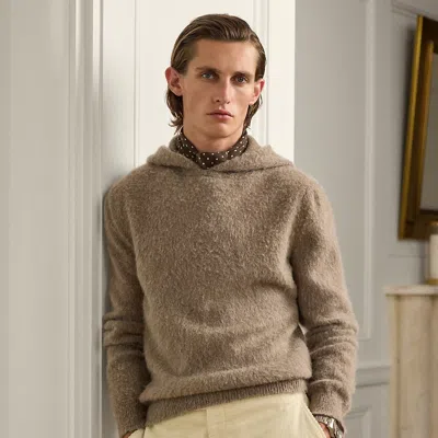 Ralph Lauren Cashmere-wool Hooded Sweater In Brown