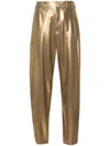 Polo Ralph Lauren Cassidy Laminated-finish Tapered Trousers In Metallic