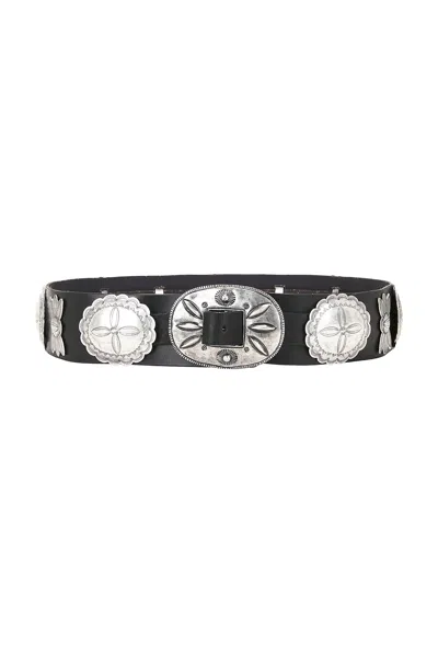 Ralph Lauren Cast Concho Belt In Black