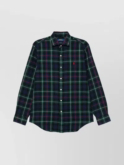 Ralph Lauren Casual Flannel Shirt Plaid Check In Blue
