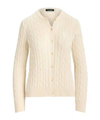 Ralph Lauren Casual Knit Cardigan In Neutral
