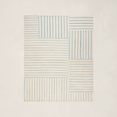 Ralph Lauren Celeste Stripe Patch Rug In Sky In Neutral