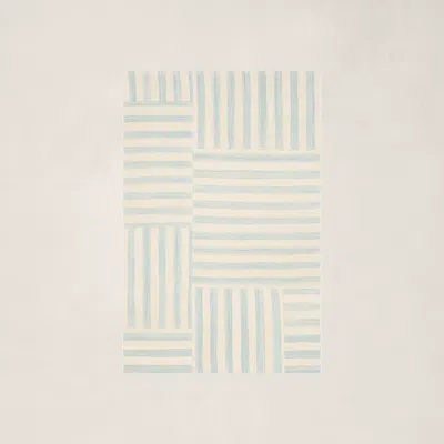 Ralph Lauren Celeste Stripe Patch Rug In Sky In Blue