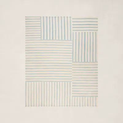 Ralph Lauren Celeste Stripe Patch Rug In Sky In Neutral