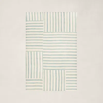 Ralph Lauren Celeste Stripe Patch Rug In Sky In Blue