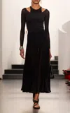 Ralph Lauren Celia Jersey Midi Skirt In Black