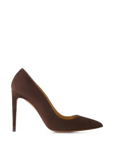 Ralph Lauren Collection Suede Celia Heeled Pumps 100 In Brown