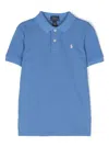 RALPH LAUREN CERULEAN BLUE SHORT-SLEEVED POLO SHIRT WITH CONTRASTING PONY