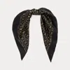 Ralph Lauren Chain-print Silk Square Scarf In Black