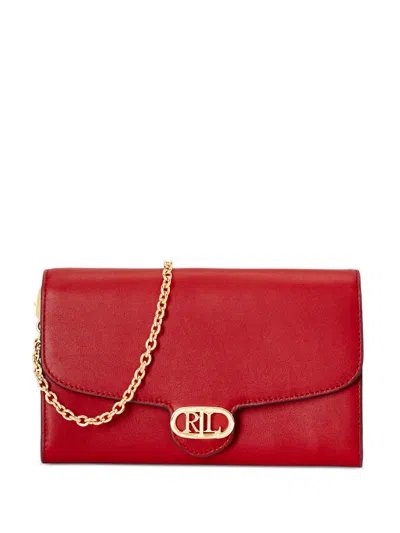 Ralph Lauren Chain Satchel Cross Body Bag In Red