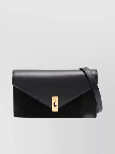 Ralph Lauren Chain Strap Envelope Shape Wallets In Black