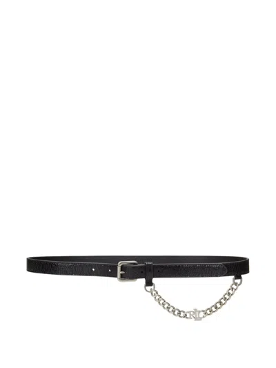 Ralph Lauren Chain-detail Buckle Belt In Black
