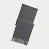 Ralph Lauren Chalk-stripe Cashmere-wool Scarf In Gray
