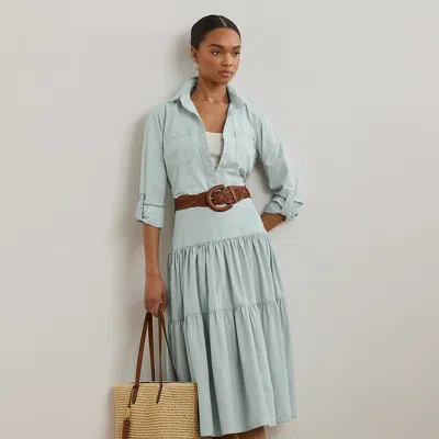 Ralph Lauren Chambray Tiered Midi Skirt