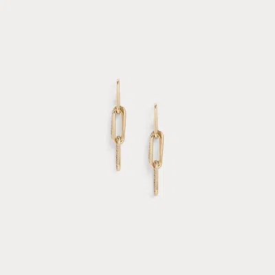 Ralph Lauren Champagne-tone Overlap Earrings In Gray