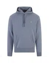 RALPH LAUREN CHANNEL BLUE COTTON LOOPBACK HOODIE