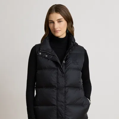 Ralph Lauren Channel-quilted Funnelneck Down Vest In Black
