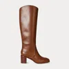 Ralph Lauren Charly Calfskin Tall Boot In Brown