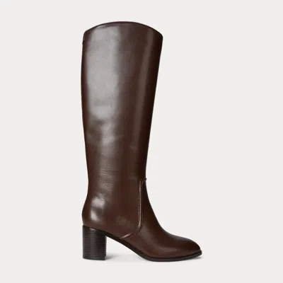 Ralph Lauren Charly Calfskin Tall Boot In Brown