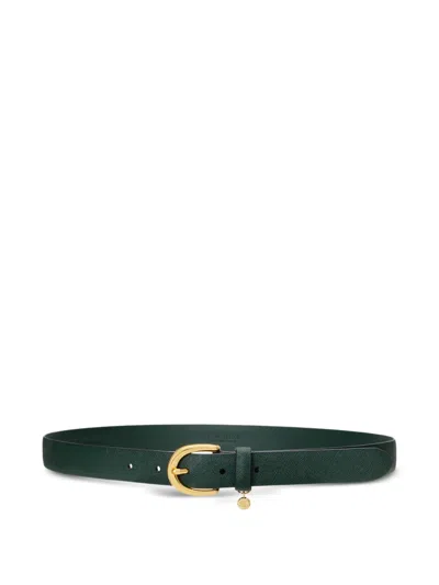 Ralph Lauren Charm-detail Leather Belt In Green