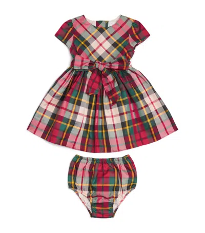 Ralph Lauren Kids' Check Dress And Bloomers Set In Pink