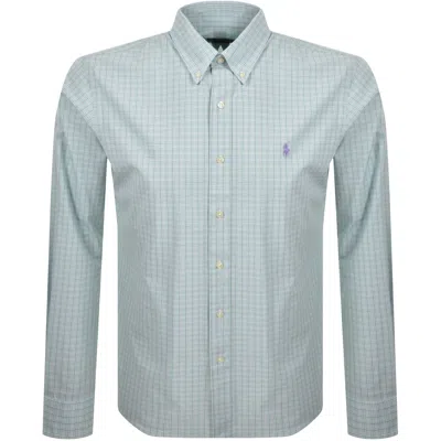 Ralph Lauren Check Long Sleeve Shirt Green In Blue