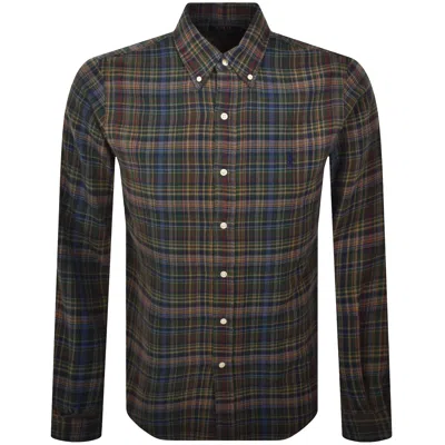Ralph Lauren Check Long Sleeve Shirt Green In Multi