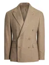 Ralph Lauren Checked Double-breasted Suit In Brown