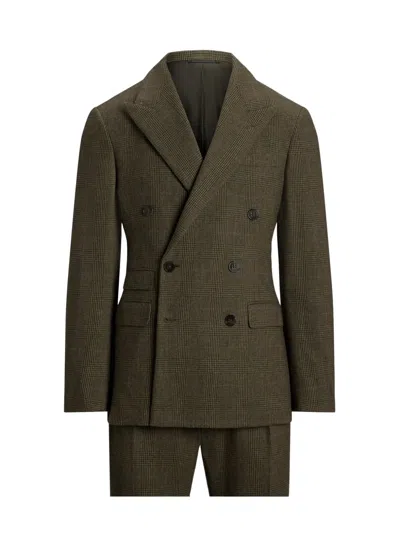 Ralph Lauren Checked Double-breasted Suit In Green