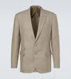 Ralph Lauren Checked Linen And Silk Blazer In Neutral