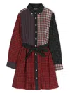 Polo Ralph Lauren Plaid Cotton Shirt Dress In Red