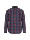 Polo Ralph Lauren Collared Cuffed Plaid Shirt In Blue Red