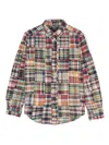 Polo Ralph Lauren Ralph Lauren Boys 3247 Madras Patchwork Kids Patchwork Cotton Shirt 6-14 Years In Red