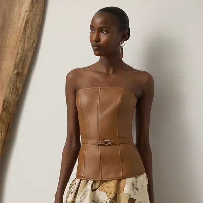 RALPH LAUREN RALPH LAUREN CHELSEY LAMBSKIN BUSTIER