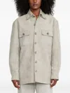 Ralph Lauren Chest-pockets Suede Jacket In Neutral