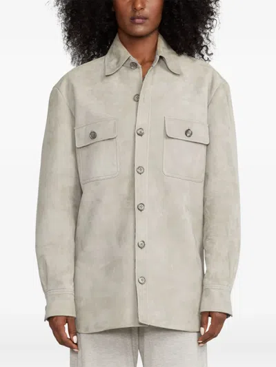 Ralph Lauren Chest-pockets Suede Jacket In Neutral