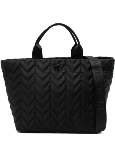 Ralph Lauren Chevron-quilted Tote Bag In Black