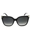 Ralph Lauren Chic Rectangular Women's Sunglasses In Black