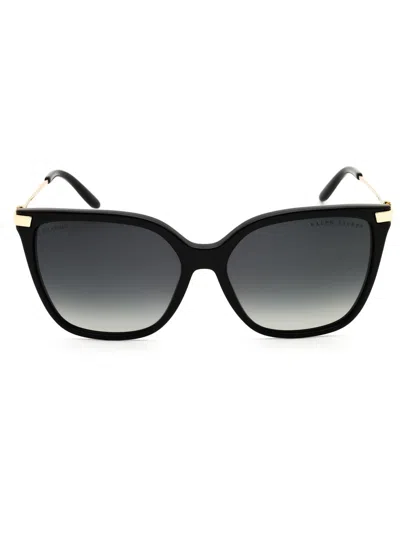 Ralph Lauren Chic Rectangular Women's Sunglasses In Black