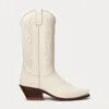 Ralph Lauren Chilton 40 Mm Calf-suede Cowboy Boot In Lux Cream