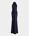Ralph Lauren Chilton-sleeveless-gown In Navy