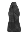 Ralph Lauren Chilton Fringed Scarf-detailed Checked Wool Turtleneck Tank In Black