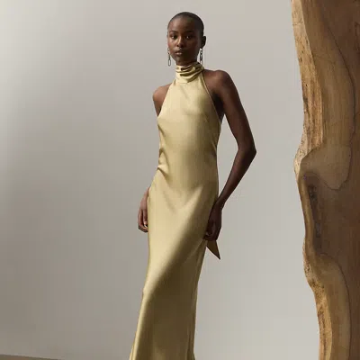 Ralph Lauren Chilton Stretch Satin Evening Dress