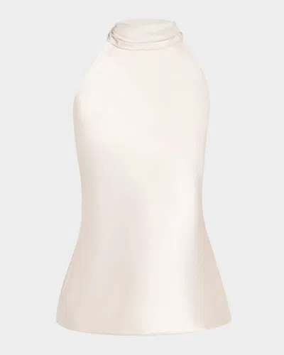 Ralph Lauren Chilton Stretch Silk Charmeuse Halter Top In Multi