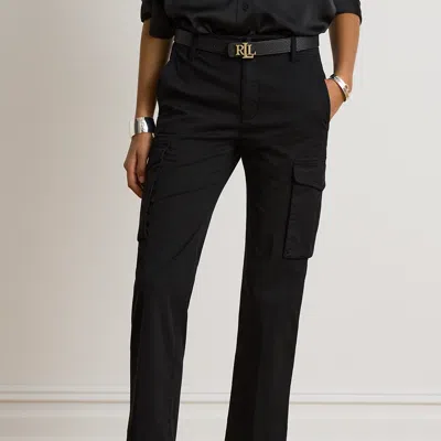 Ralph Lauren Chino Cropped Cargo Pant In Black